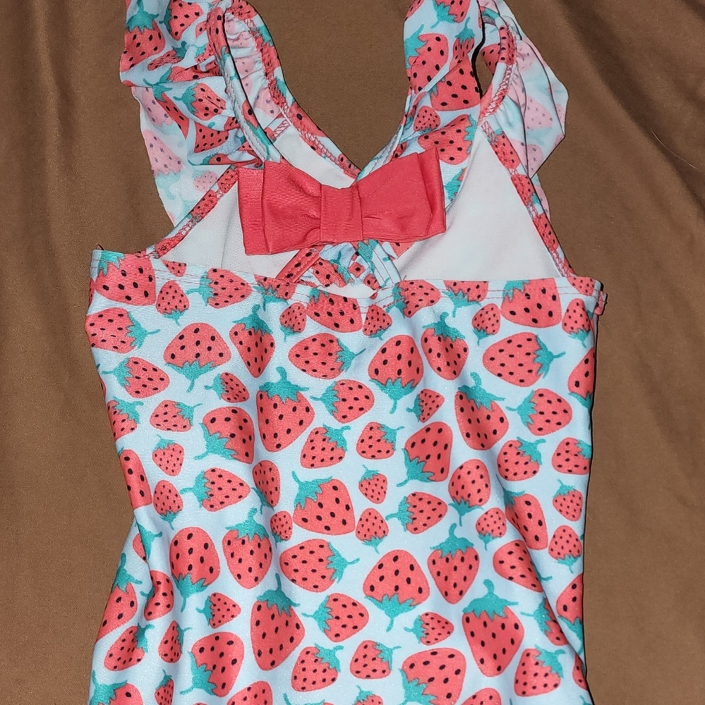 Cat & Jack strawberry bathing suit with matching cover up
